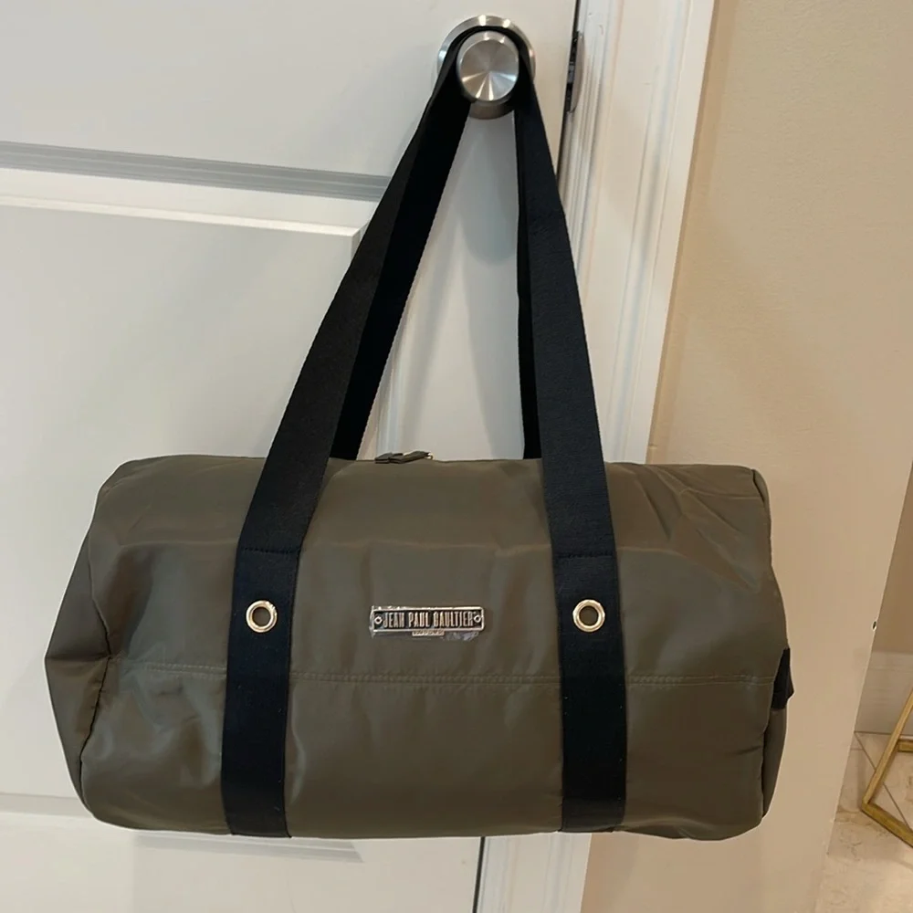 Jean Paul Gaultier military green duffel bag